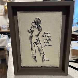 Framed Embroidered Art with Sentimental Quote